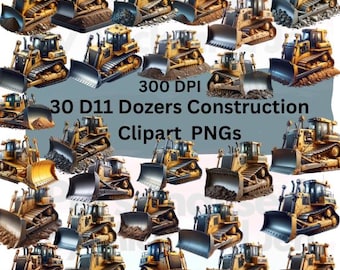 30 Dozer D11 Construction Clipart Png Pakiet 300 DPI