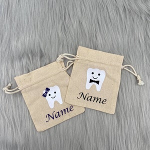 Personalised Tooth Fairy Bags Girls and Boys | Personalized Draw string Pouch