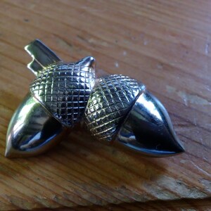 Silver Goldberg Kirscman Acorn Brooch