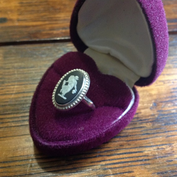 Wedgwood Rare Black jasper Silver Ring. - image 3
