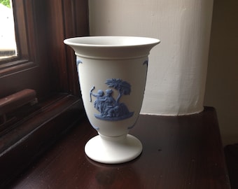 Wedgwood Rare Footed Blue on White Vase
