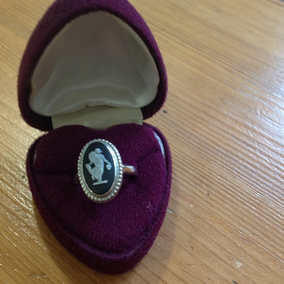 Wedgwood Rare Black jasper Silver Ring. - image 1