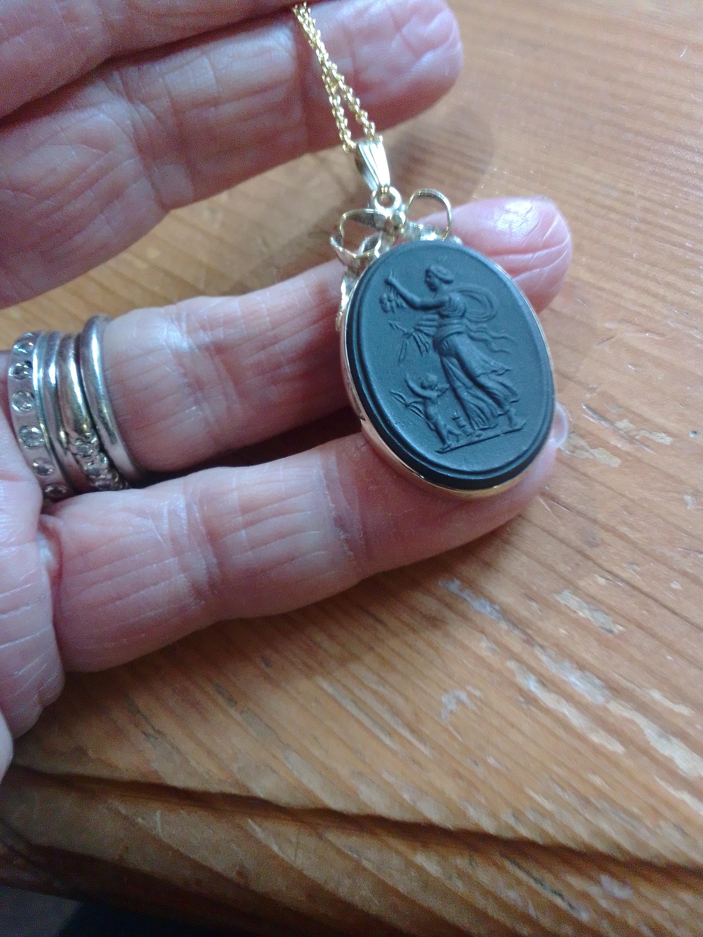 Wedgwood Basalt Gold Plated Pendant