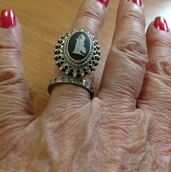 Wedgwood Rare Black jasperware Ring Gem