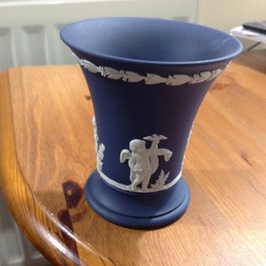 Wedgwood Rare Portland Blue Trumpet Vase