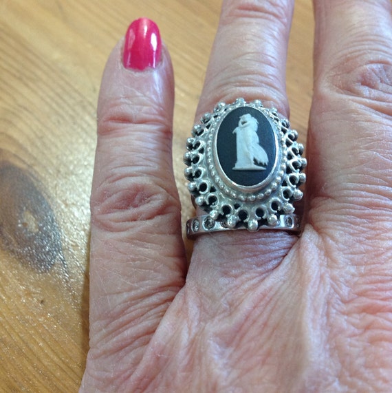 Wedgwood Rare Black jasperware Ring Gem