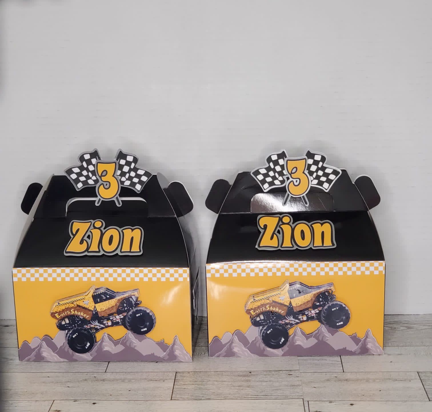 Cars Them Monster Truck Monster Jam Favor Boxes Monster Jam Etsy
