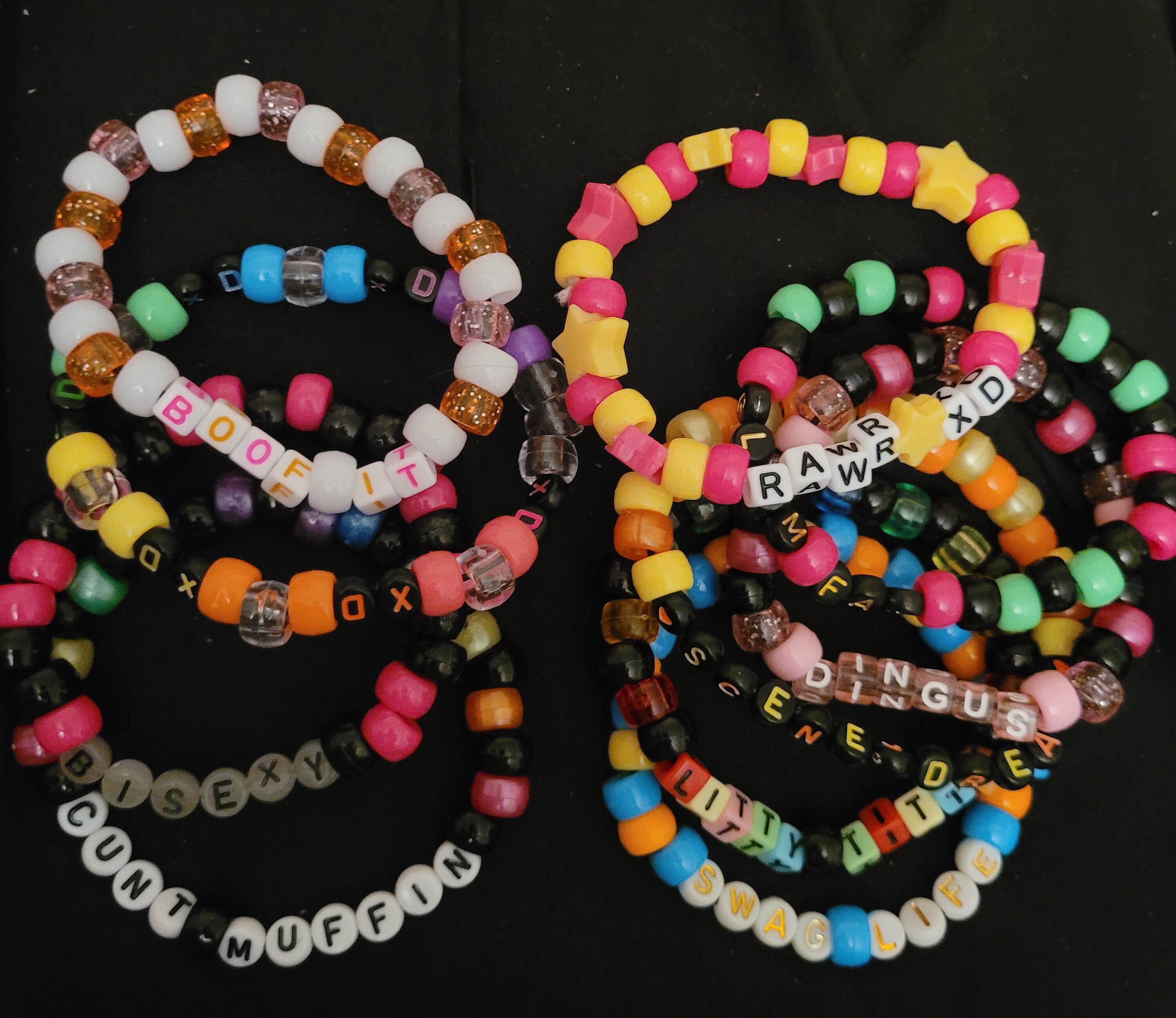  Kandi Bracelets, Custom Kandi // Rave Stretch