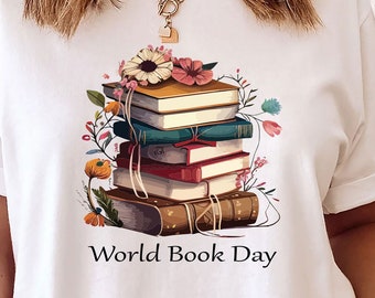 World Book Day ,Number Day , Maths Day T-Shirt  Book Lover T-shirt world book day t shirt Flower Book