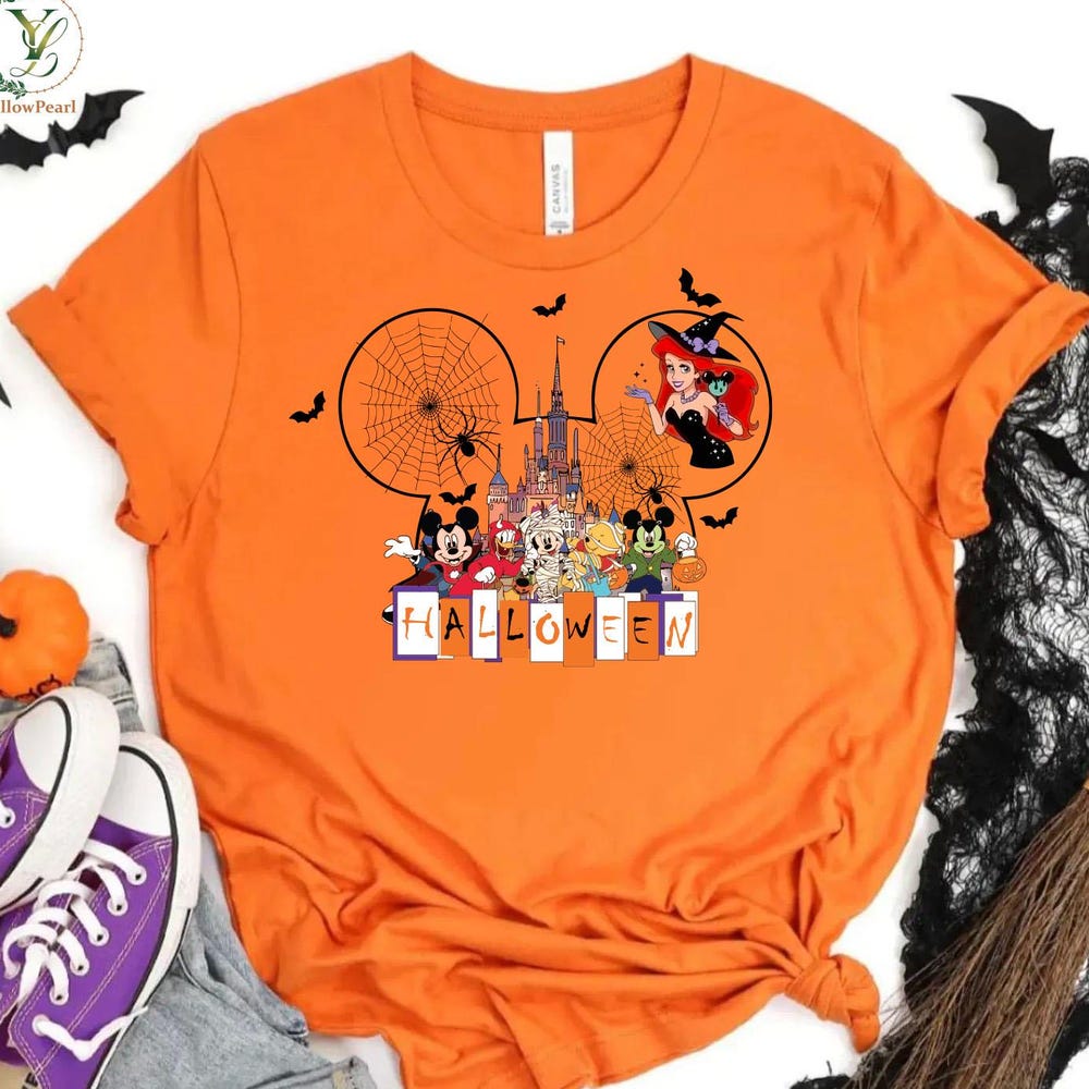 Halloween Disney Tee Halloween Costume, Halloween Spookey & Skull,Halloween Witch Shirt,Halloween Top, Halloween Party,Micky Halloween Party Teesummer