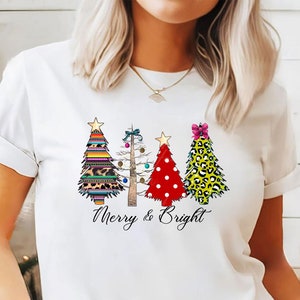 Christmas T-shirt, Christmas Lights Shirt, Christmas Family Top, Holiday ,Gift, Christmas Family Matching Shirt, Santa, Serape Tree