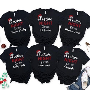 Christmas T-shirt, Christmas Lights Shirt, Christmas Family Top, Holiday Gift, Christmas Family Matching Shirt, Santa, Festive Night Group