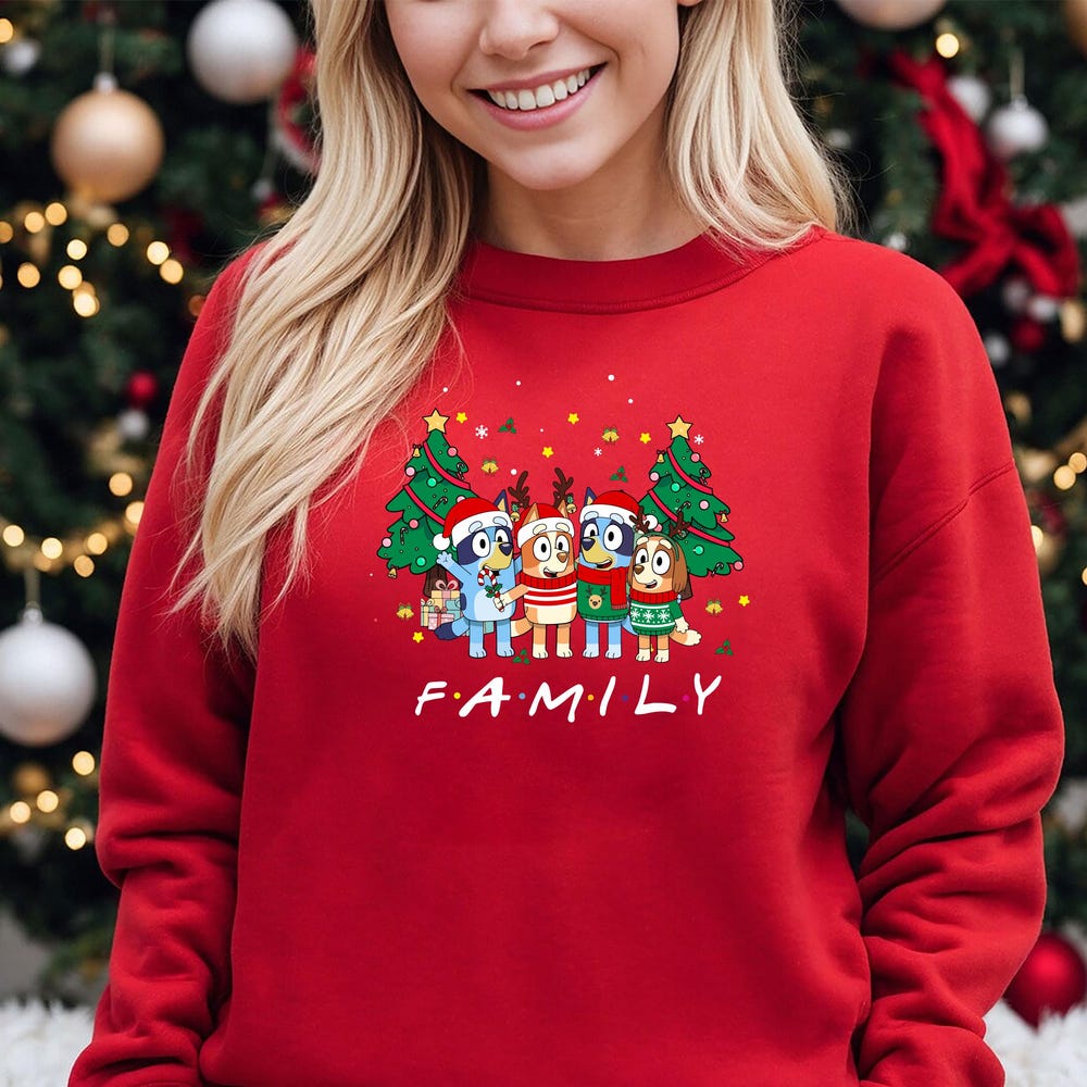 Merry Christmas Sweater,Christmas Sweatshirt,Christmas Jumper,Christmas Jumpers For Women, Santa , Raindeer,Snow Man, Bluey Christmas (Swt) Onlytee