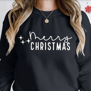Merry Christmas Sweater, Christmas Sweatshirt, Christmas Jumper, Christmas Jumpers voor dames, Xmas Jumper, Merry Christmas 3 Star(SWT)