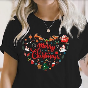 MERRY CHRISTMAS T-shirt Xmas Funny Xmas Family Holiday Santa Claus Elf Snowman Jumpers Christmas Shirts , Merry Christmas 1