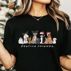 Christmas T-shirt, Christmas Lights Shirt,Christmas Family Top, Holiday , Gift, Christmas Family Matching Shirt,Santa,gift, Doggy Friends