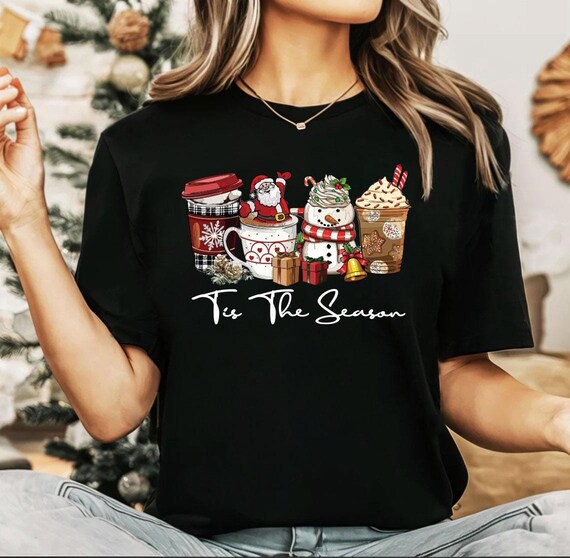 T-shirt de Noël, chemise lumières de Noël, haut de famille de Noël