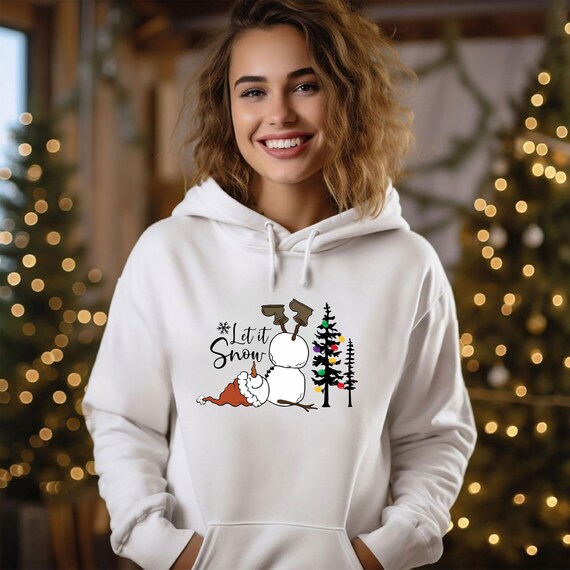 Sweat à Capuche Polaire Femme Noël - Imprimé Festif - Chaud Et Confortable - Pour L'Automne Et L'Hiver