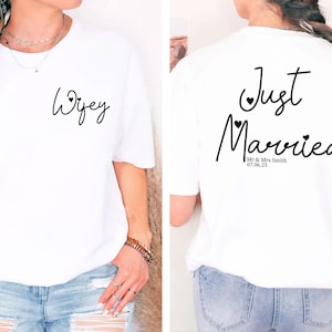 Personalised Wifey Shirt,Future Mrs Shirt, Just Married Shirt,Just Married Tee,Wedding Shirt,Wife And Hubs Shirts ,Just Marriedd