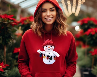 Merry Christmas Hoodie, Christmas Hoodies, Christmas Jumper, Christmas Jumpers For Women, Xmas Jumper, Snow-Man-Doll(Hoodie)