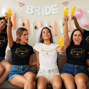 Bridal Party Shirts, Hen Party Wedding Party Shirts, Bride Gift Team Bride Shirt, Bachelorette Party Shirts, Getting Drunk Team