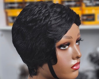 Pixie cut No Lace wig/4 inches/human hair