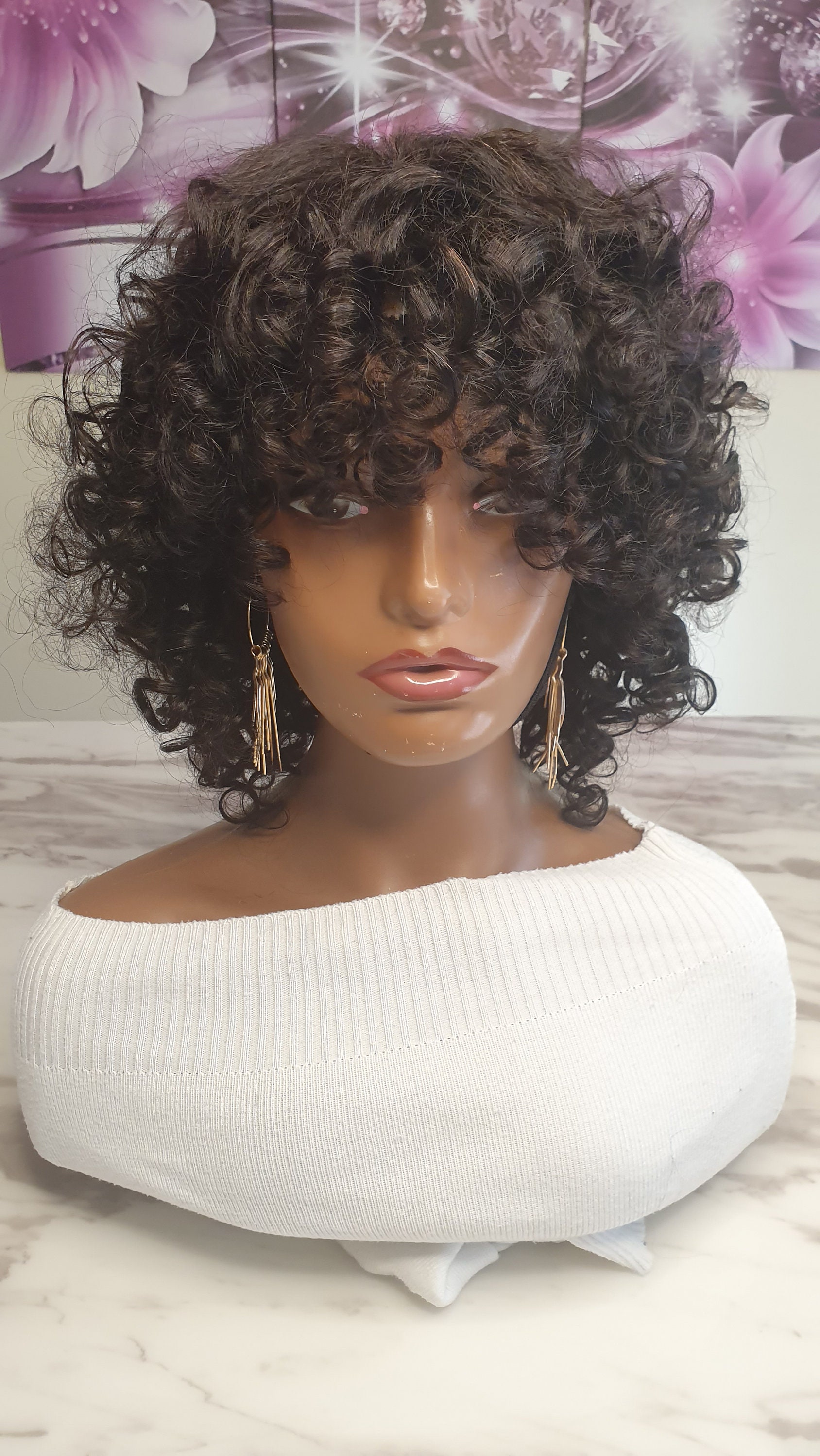 Bouncy Curls Human Hair Wig/curly Human Hair Wig/curly Etsy