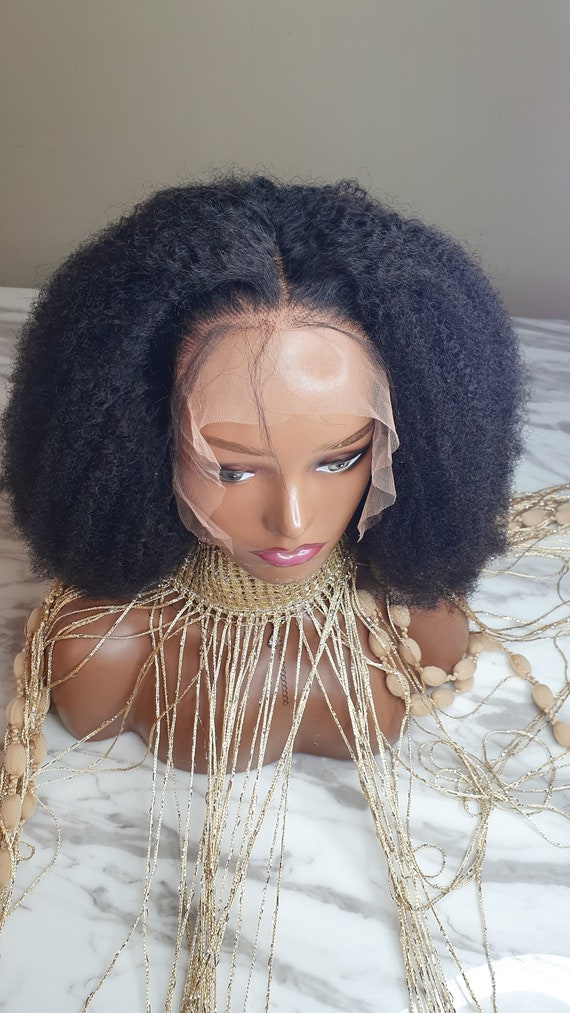 Afro Kinky Human Hair Wig/mongolian Afro Kinky Curly Wig/human Etsy