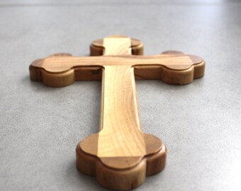 Olive Wood Cross Hand made Holy Land Jerusalem Bethlehem