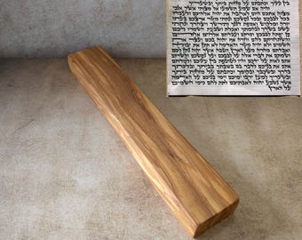 Handmade Olive Wood Mezuzah Case with Kosher Scroll - Jerusalem Home Blessing