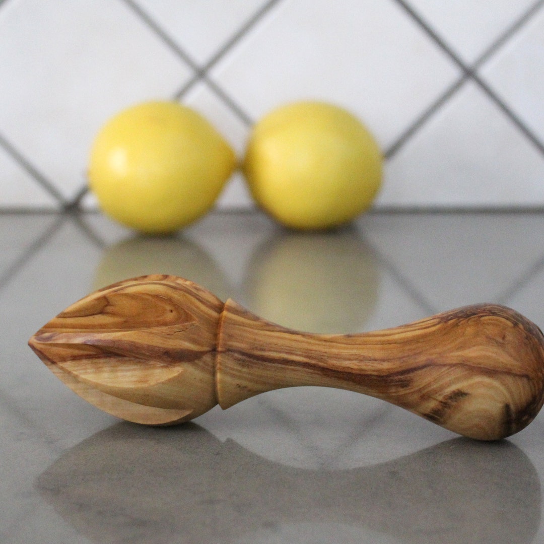 Olive Wood Lemon Juicer, Hand Made Wooden Lemon Citrus Lime Juicer