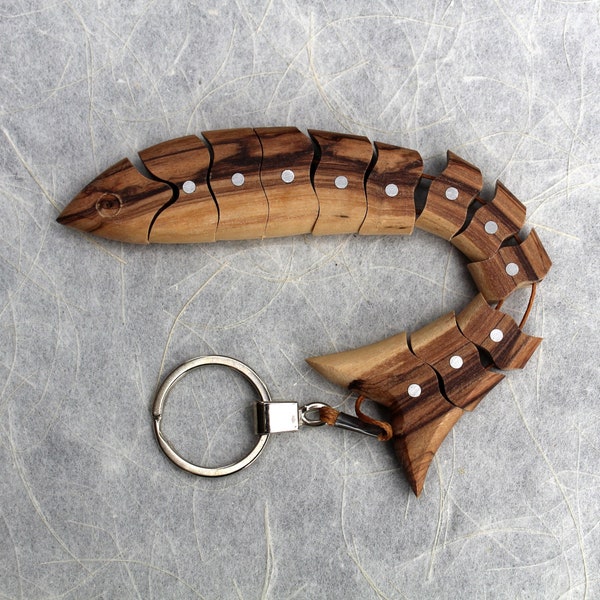 Fish Keychain from Olive Wood, Wooden Keychain, Christian Cross Keychain, Handmade Olive Wood Keychain Carved Made in Jerusalem Holy Land