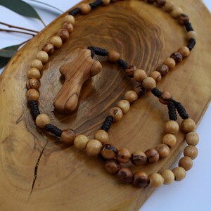 Get Two Olive Wood Rosery Comfort Cross beads size 8-9mm