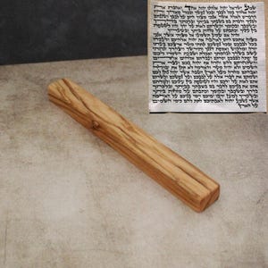 17cm / 6.69&quot; Plain Olive Wood Mezuzah Case from Israel, Gift for Jewish Housewarming. Suitable for Scroll Size Up to 15cm / 5.9&quot; Jewish Gift