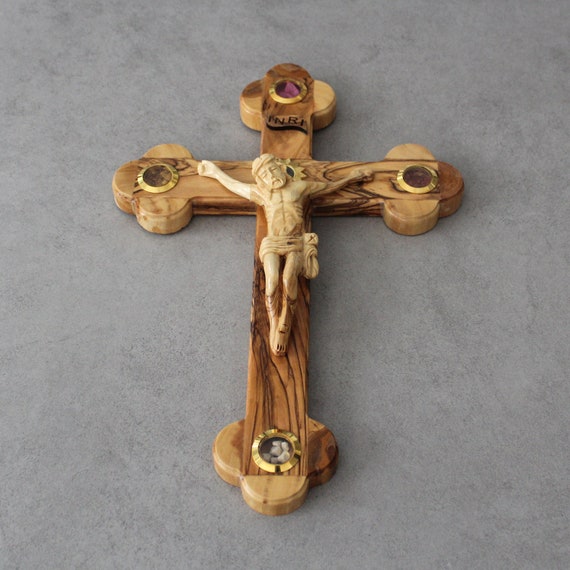  Wooden Cross. Plain Holy Land cross, Olive Wood by Wood Cross :  Home & Kitchen