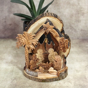 Home Decor Nativity Scene Gift, Olive Wood Holy Family Nativity Set, Perfect Christmas Nativity Gift From The Holy Land