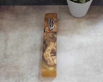 Handmade Olive Wood Mezuzah: Judaica Home Blessing Gift