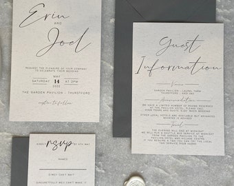 Minimal modern wedding invitations