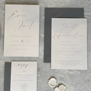 Minimal modern wedding invitations image 1