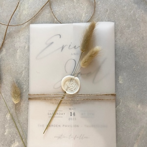 UNPERSONALISED SAMPLE bunny tails wedding invitations with twine and wax seal