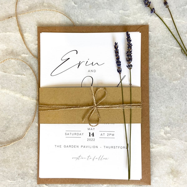 UNPERSONALISED SAMPLE Luxury lavender wedding invitation