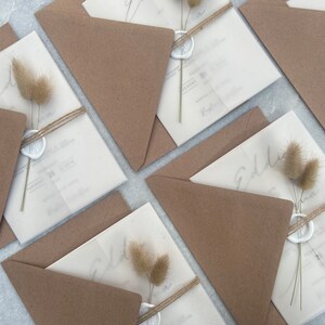 Luxury bunny tails wedding invitations with twine and wax seal image 10