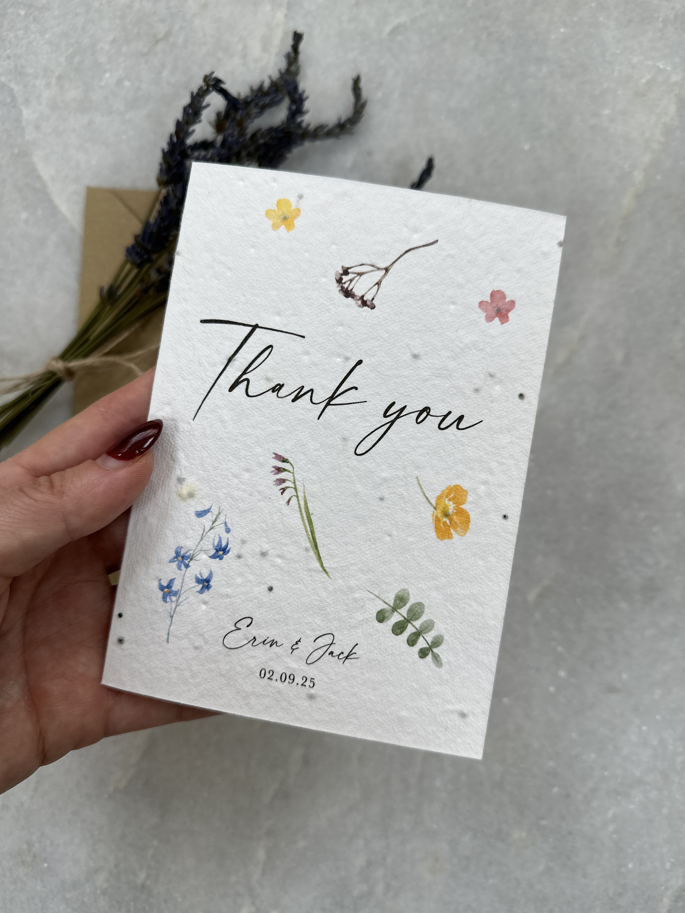Wild Flower Plantable Thank You Card - Etsy