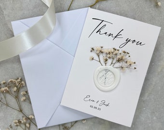 White Gypsophila Thank you card