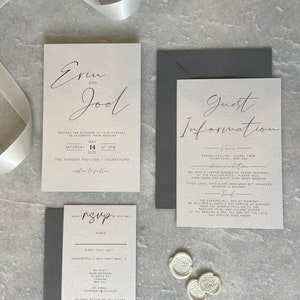 Minimal modern wedding invitations image 3