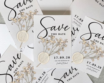 Luxury gypsophila baby's breath wedding save the date