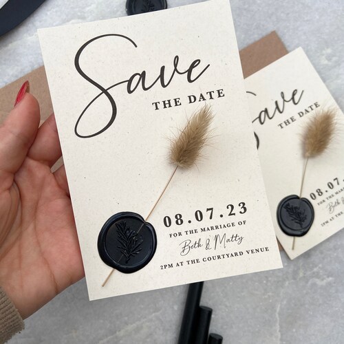 Bunny Tails & Gypsophila Save the Date Etsy