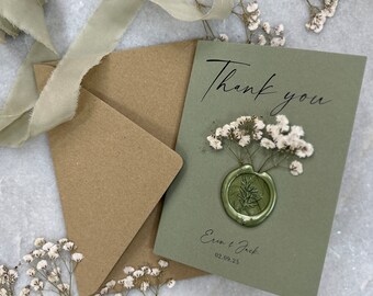 Best Paper Greetings 48 Pack Sage Green Thank You Cards With Envelopes - 4x6 In - Floral