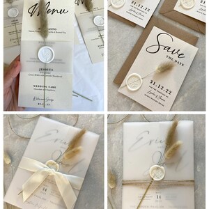 Luxury bunny tails wedding invitations with twine and wax seal image 9