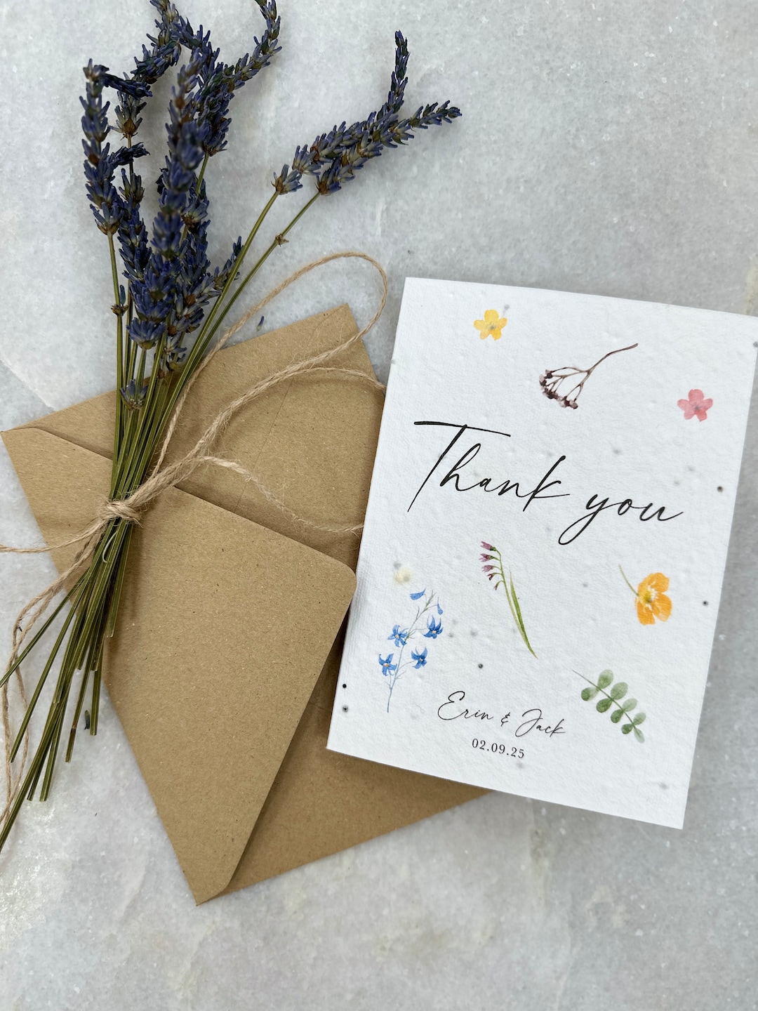Wild Flower Plantable Thank You Card - Etsy